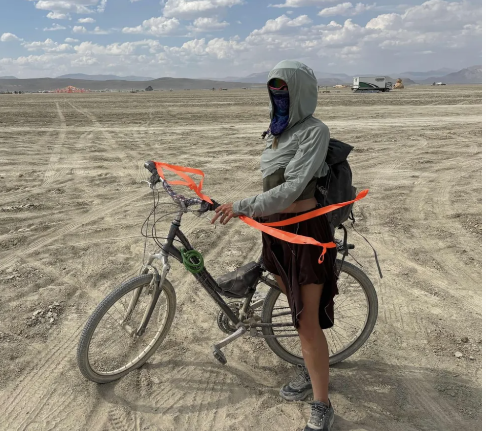 Author Brianna Randall gears up for dust storms on her first trip to Burning Man.